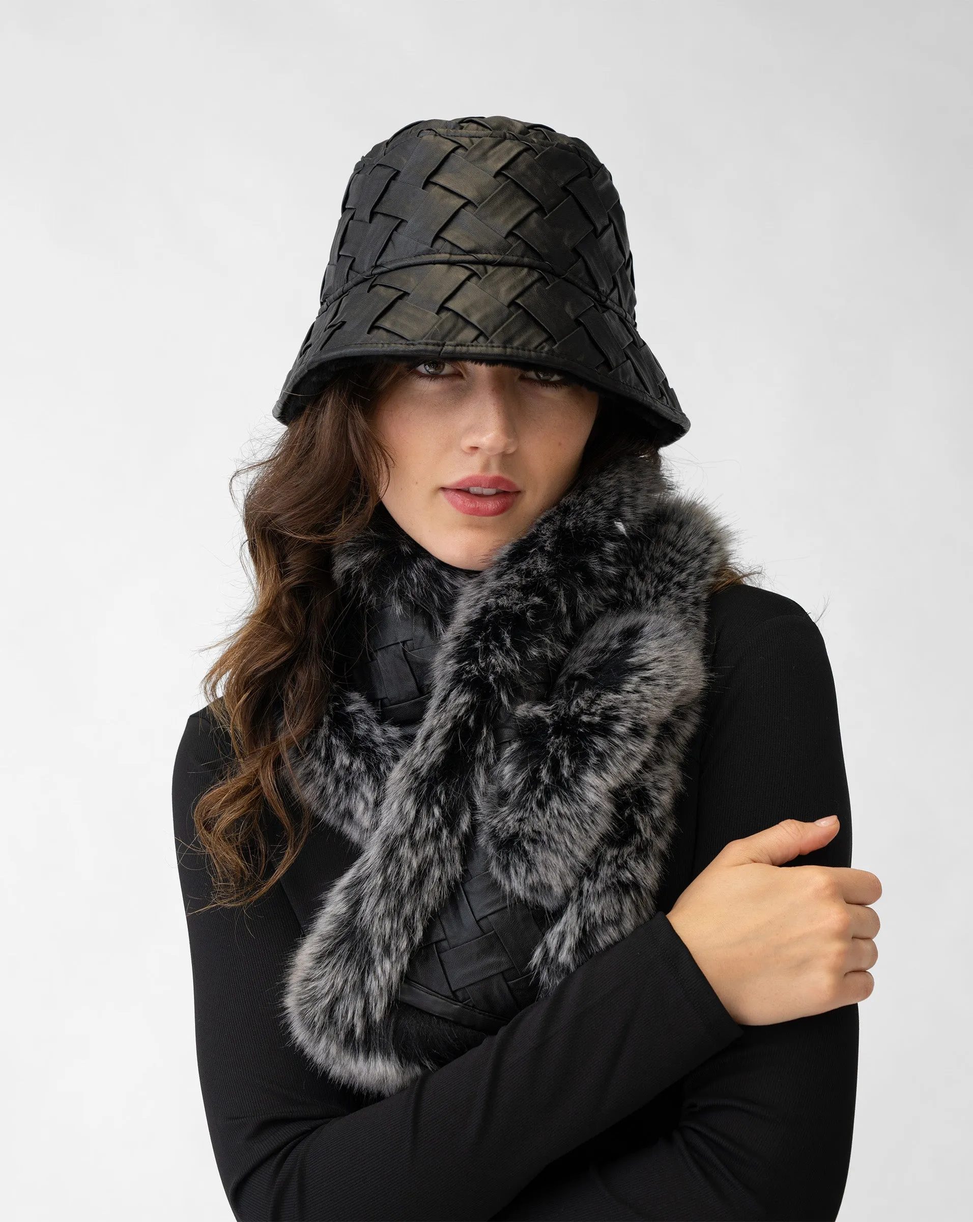 Woven Faux Fur Scarf